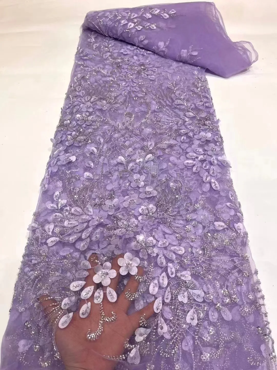 2023Purple 3D Flower Lace Fabric With Groom High Quality French Tulle African Net Lace Fabric For Wedding Party Dress Sewing
2023Purple 3D Flower Lace Fabric With Groom High Quality French Tulle African Net Lace Fabric For Wedding Party Dress Sewing