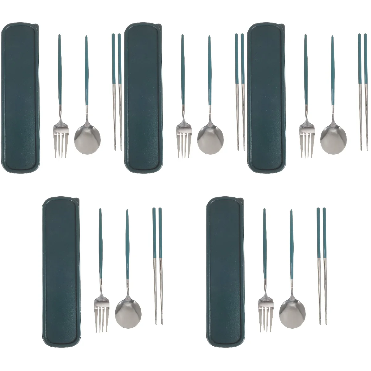 5 Sets of Convenient Outdoor Cutlery Portable Cutlery Fork Spoon Chopsticks for Camping Office Students
5 Sets of Convenient Outdoor Cutlery Portable Cutlery Fork Spoon Chopsticks for Camping Office Students
