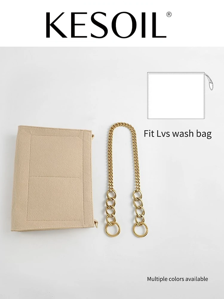 KESOIL Classic Wash Bag Metal Chain Beige Liner Underarm Bag Acrylic Resin Long Chain Tote Chain Convertible Bag Accessories
KESOIL Classic Wash Bag Metal Chain Beige Liner Underarm Bag Acrylic Resin Long Chain Tote Chain Convertible Bag Accessories