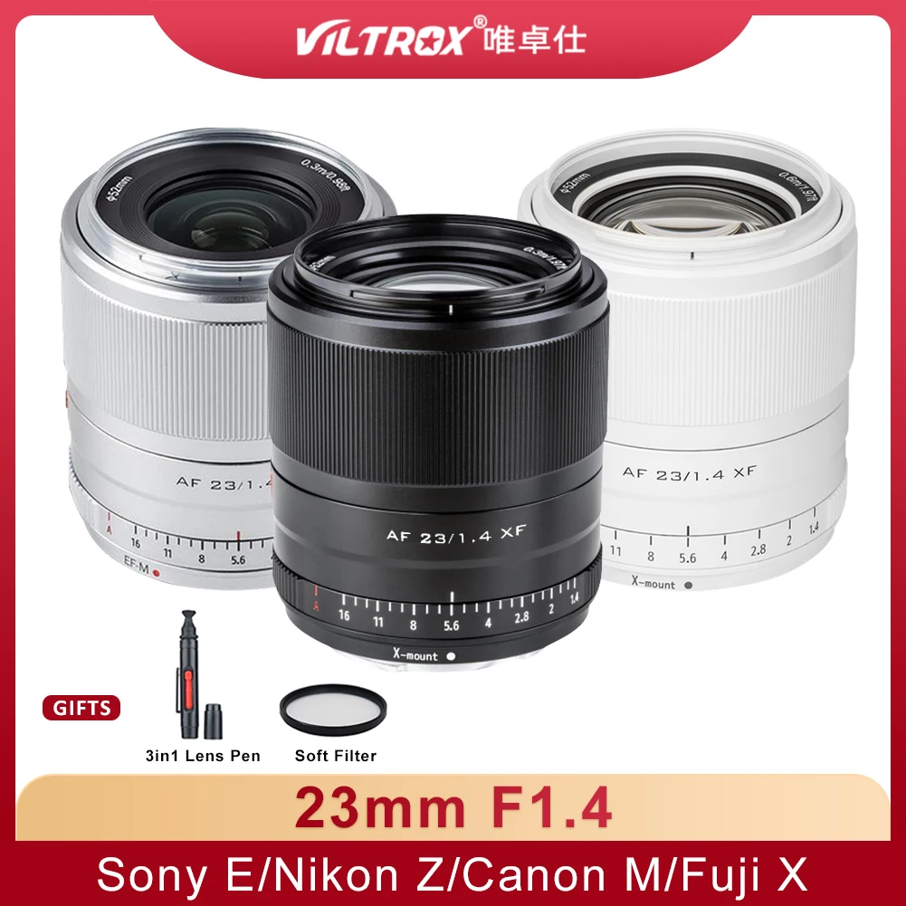 VILTROX 23 мм F1.4 STM Автофокус Большая диафрагма объектив для Canon M EOS M Sony E NEX Nikon Z Fuji X xt10 xt20 a6400 a7miv
VILTROX 23 мм F1.4 STM Автофокус Большая диафрагма объектив для Canon M EOS M Sony E NEX Nikon Z Fuji X xt10 xt20 a6400 a7miv