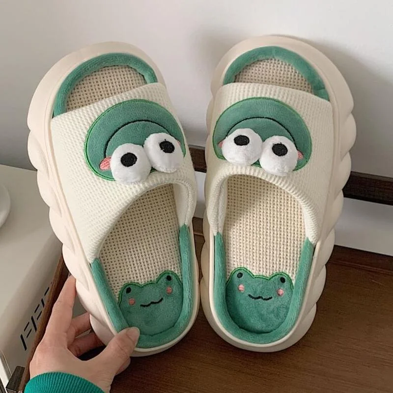 Animal Indoor Shoes for Women Chunky Slippers Breathable Cute Frog Linen Home Slient Cotton Bathroom House Girl Slides
Animal Indoor Shoes for Women Chunky Slippers Breathable Cute Frog Linen Home Slient Cotton Bathroom House Girl Slides