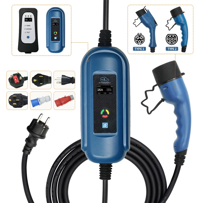 16 А 32 А режим 2 Ac Ev зарядное устройство 7 кВт 11 кВт Evse портативное Ev зарядное устройство для электромобиля Тип 2 Iec62196 тип 1 J1772
16 А 32 А режим 2 Ac Ev зарядное устройство 7 кВт 11 кВт Evse портативное Ev зарядное устройство для электромобиля Тип 2 Iec62196 тип 1 J1772