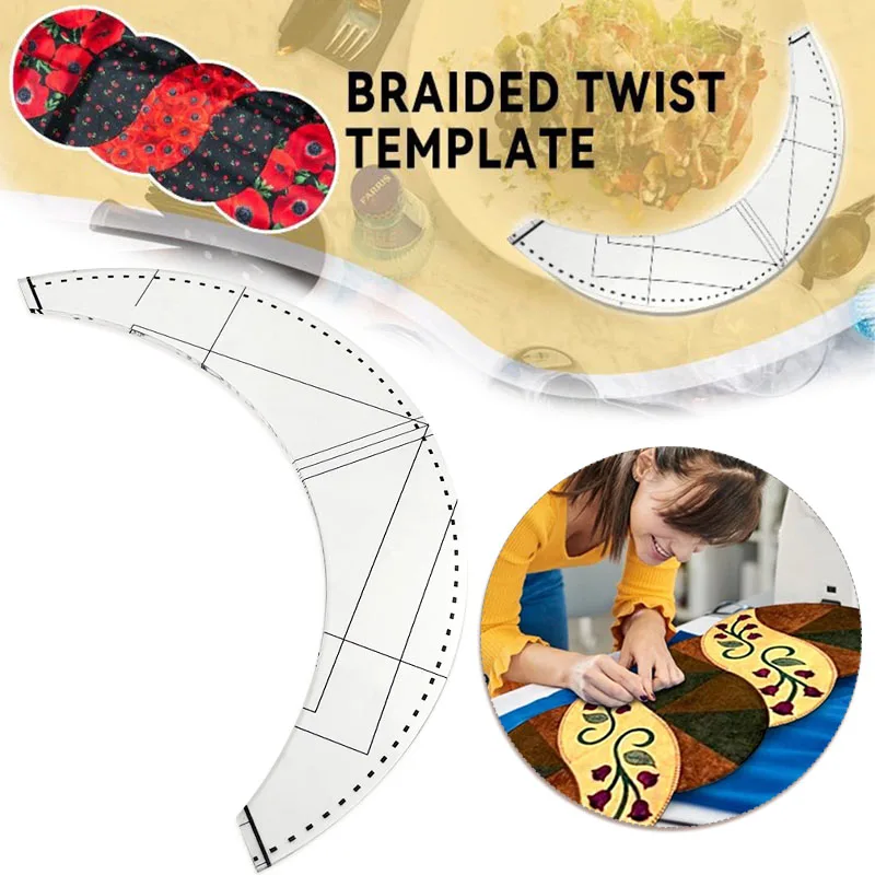 Tablecloth Braided Twist Template Reusable DIY Handmade Sewing Ruler Multipurpose Sewing Pattern Tools Sewing Ruler DJA88
Tablecloth Braided Twist Template Reusable DIY Handmade Sewing Ruler Multipurpose Sewing Pattern Tools Sewing Ruler DJA88