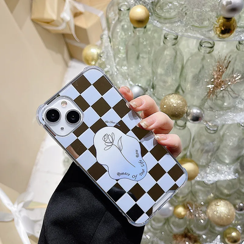 For iPhone 7 8 Plus 13 11 12 Pro Max Fashion plaid Flowers Mirror soft Cover For iPhone X XR XS Max Clear Shockproof Phone Case
For iPhone 7 8 Plus 13 11 12 Pro Max Fashion plaid Flowers Mirror soft Cover For iPhone X XR XS Max Clear Shockproof Phone Case