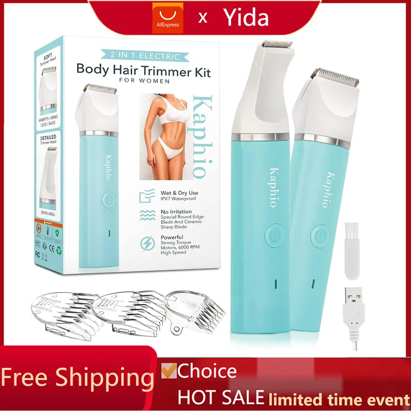 Kaphio Waterproof Bikini Trimmer, Hair Clippers for Women with 3 Hair Trimmer Guards for Clipping
Kaphio Waterproof Bikini Trimmer, Hair Clippers for Women with 3 Hair Trimmer Guards for Clipping