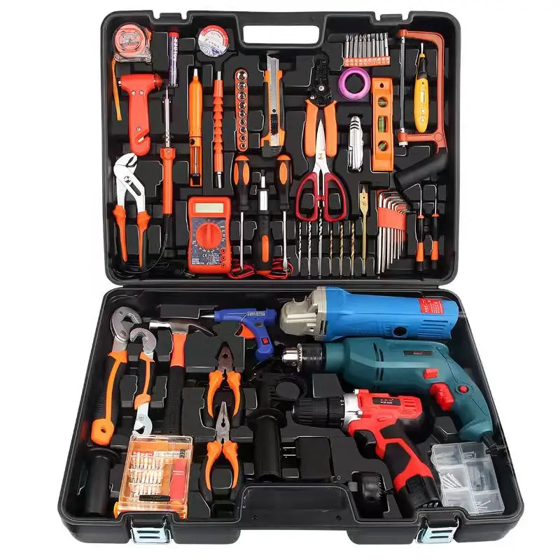 

Профессиональные оранжевые комбинированные различные комплекты электроинструментов полный набор аксессуаров набор ручных инструментов