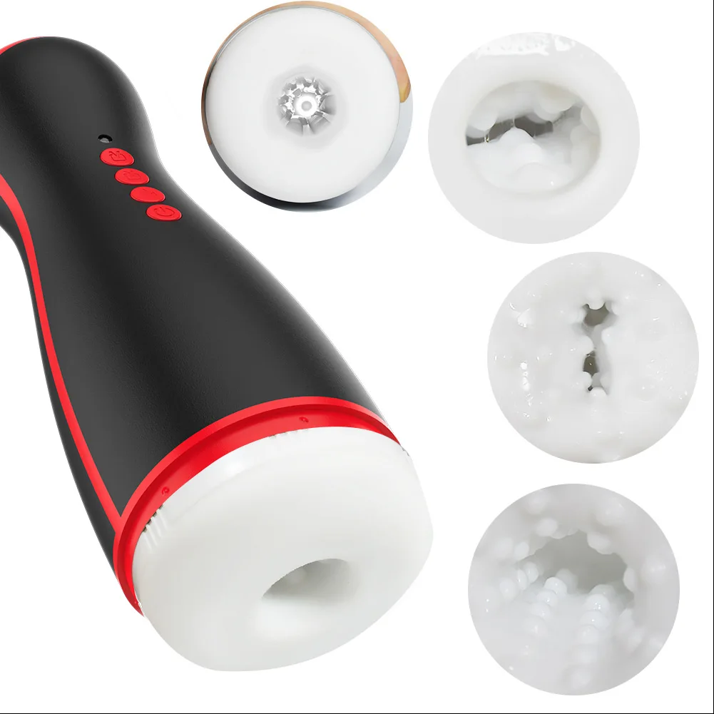 

Male Vibration Exercise Black Hair Dryer Aircraft Cup Silicone Masturbation Device Glans Penis Trainer Adult Products With Sound