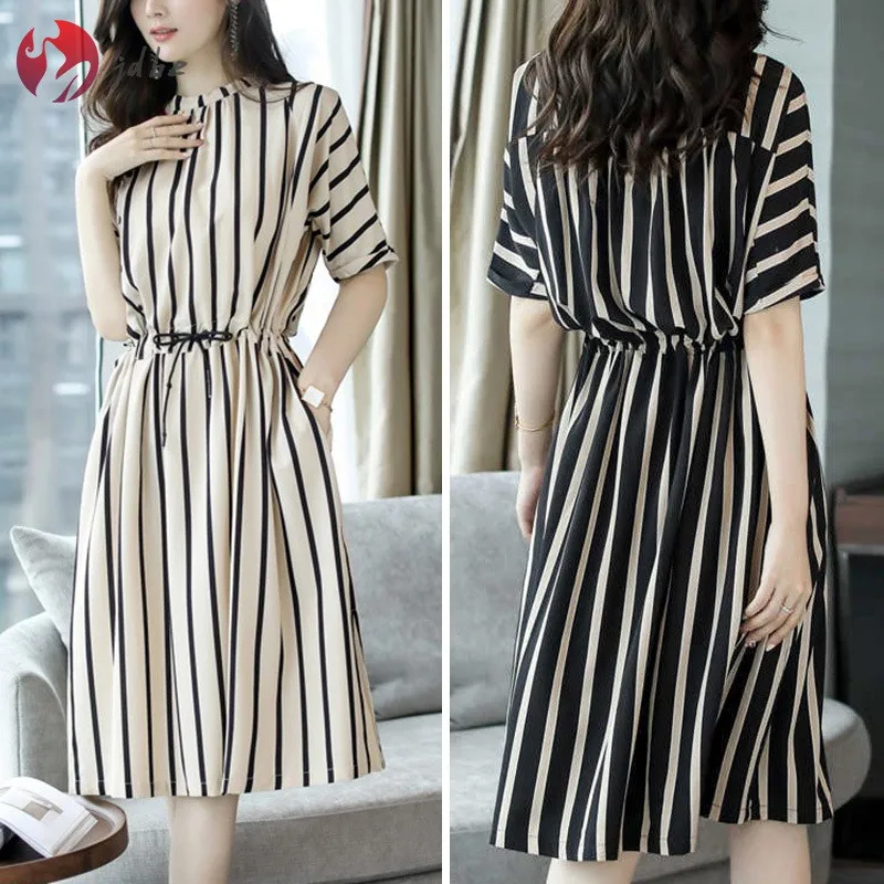 ❀JDBE deft Women Lady Stripe Half Sleeve Round Collar Fashion Dress for Summer Beach Party.
❀JDBE deft Women Lady Stripe Half Sleeve Round Collar Fashion Dress for Summer Beach Party.