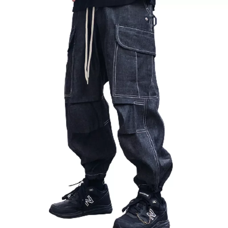 Men's High Street Cotton Denim Contrast Line Casual Pants Premium Quality Fashion Overalls Loose Radish Trousers
Men's High Street Cotton Denim Contrast Line Casual Pants Premium Quality Fashion Overalls Loose Radish Trousers