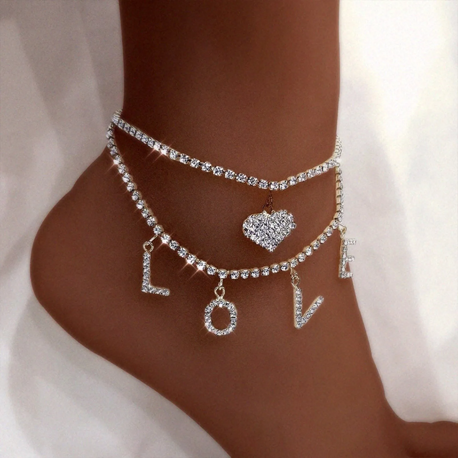 Fashion Female Ankle Love with Heart Crystal Shine For Women Wedding Summer Ocean Barefoot Beach Leg Chain Bracelet Jewelry Gift
Fashion Female Ankle Love with Heart Crystal Shine For Women Wedding Summer Ocean Barefoot Beach Leg Chain Bracelet Jewelry Gift