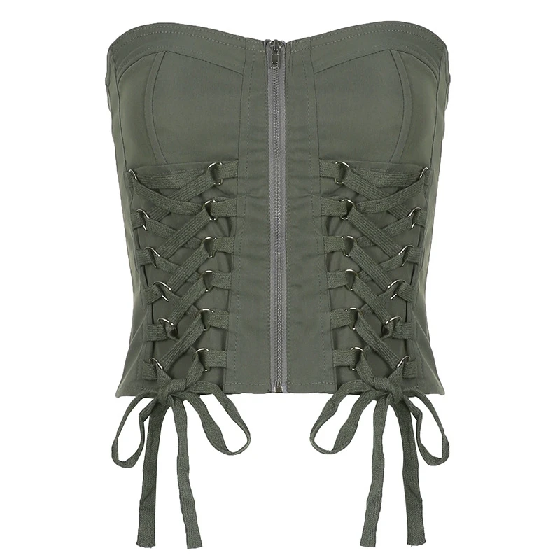 Green Bustiers Corsets Crop Top for Women Grunge Tanks Tops y2k Gothic Clothes Sexy Club Slim Zipper Cropped Vest Streetwear
Green Bustiers Corsets Crop Top for Women Grunge Tanks Tops y2k Gothic Clothes Sexy Club Slim Zipper Cropped Vest Streetwear