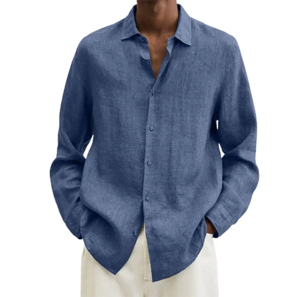 Turn-down Collar Cotton Linen Shirts For Mens Casual Long Sleeve Shirt Men Solid Loose Button Cardigan
Turn-down Collar Cotton Linen Shirts For Mens Casual Long Sleeve Shirt Men Solid Loose Button Cardigan