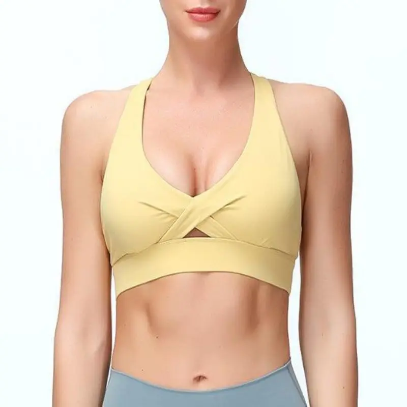 

X-HERR Wrap Racerback Push Up Sports Bra for Women High Impact Cutout Top Athletic Padded Workout Gym Trainning Activewear Bras