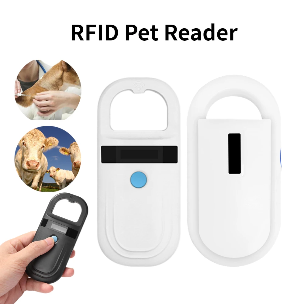 

RFID-считыватель для домашних животных, 134,2 кГц, портативный микрочип для сканера ISO11784/85 125 кГц, Перезаряжаемый USB 2,0, чип для животных, сканера д...