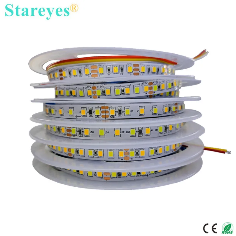 СВЕТОДИОДНАЯ лента SMD 2835 CCT 120 180 LED / m 5m Светодиодная CRI 90 + 12 В постоянного тока 24 WW CW