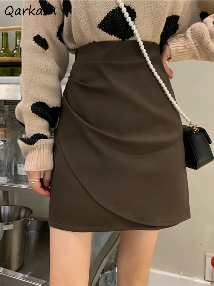 

Irregular Mini Skirts for Women Pure Sexy High Waist A-line Design Females Tender Korean Style Aesthetic 2022 Harajuku Vintage