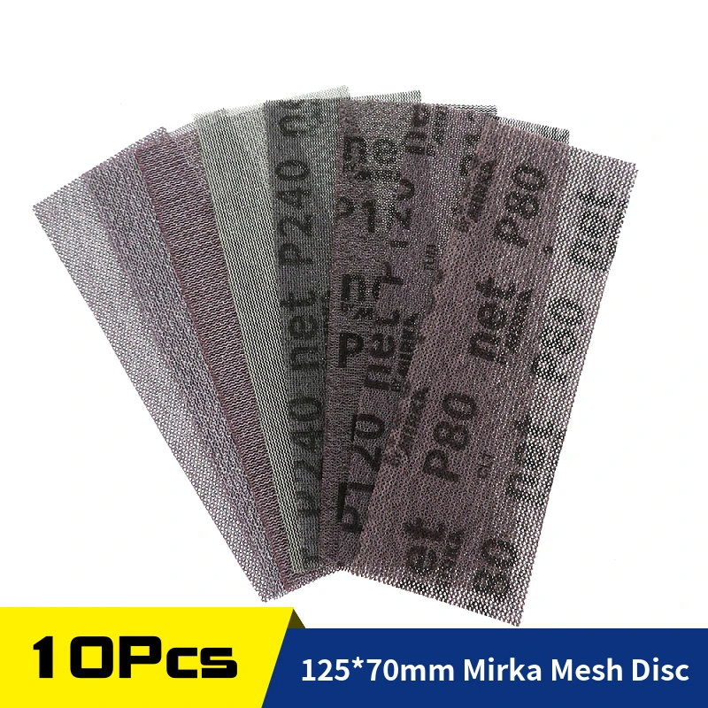 10 Pcs Mesh Dust Free Sanding Discs Hook and Loop 125*70mm Abrasive Sheets Anti-blocking Grinding Mirka Sandpaper 80 -320 Grit
10 Pcs Mesh Dust Free Sanding Discs Hook and Loop 125*70mm Abrasive Sheets Anti-blocking Grinding Mirka Sandpaper 80 -320 Grit