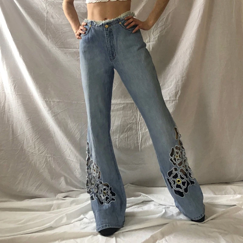 2022 Slim Gothic Embroidery Rough Selvedge Streetwear Flare Denim Trousers Low Rise Y2k Pants Mom Jeans Women Bell Bottom Jean
2022 Slim Gothic Embroidery Rough Selvedge Streetwear Flare Denim Trousers Low Rise Y2k Pants Mom Jeans Women Bell Bottom Jean
