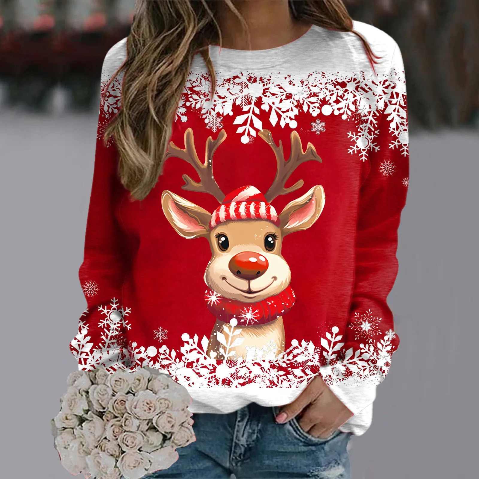 Women Hoodie Christmas Elk Print Casual O-Neck Long Sleeve Happy New Year Sweatshirts Loose Christmas Streetwear Women'S Clothes
Women Hoodie Christmas Elk Print Casual O-Neck Long Sleeve Happy New Year Sweatshirts Loose Christmas Streetwear Women'S Clothes