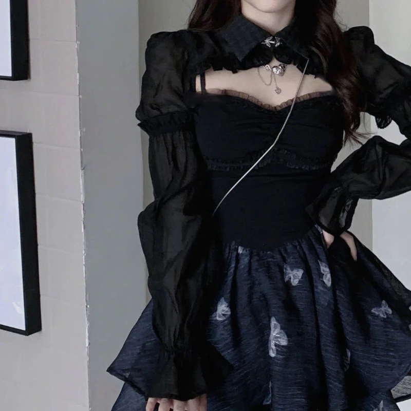 Japanese Kawaii Lolita Srap Dress Women Elegant Slim Butterfly Dresses Female Korean Fashion Casual Party Mini Dress Autumn 2023
Japanese Kawaii Lolita Srap Dress Women Elegant Slim Butterfly Dresses Female Korean Fashion Casual Party Mini Dress Autumn 2023