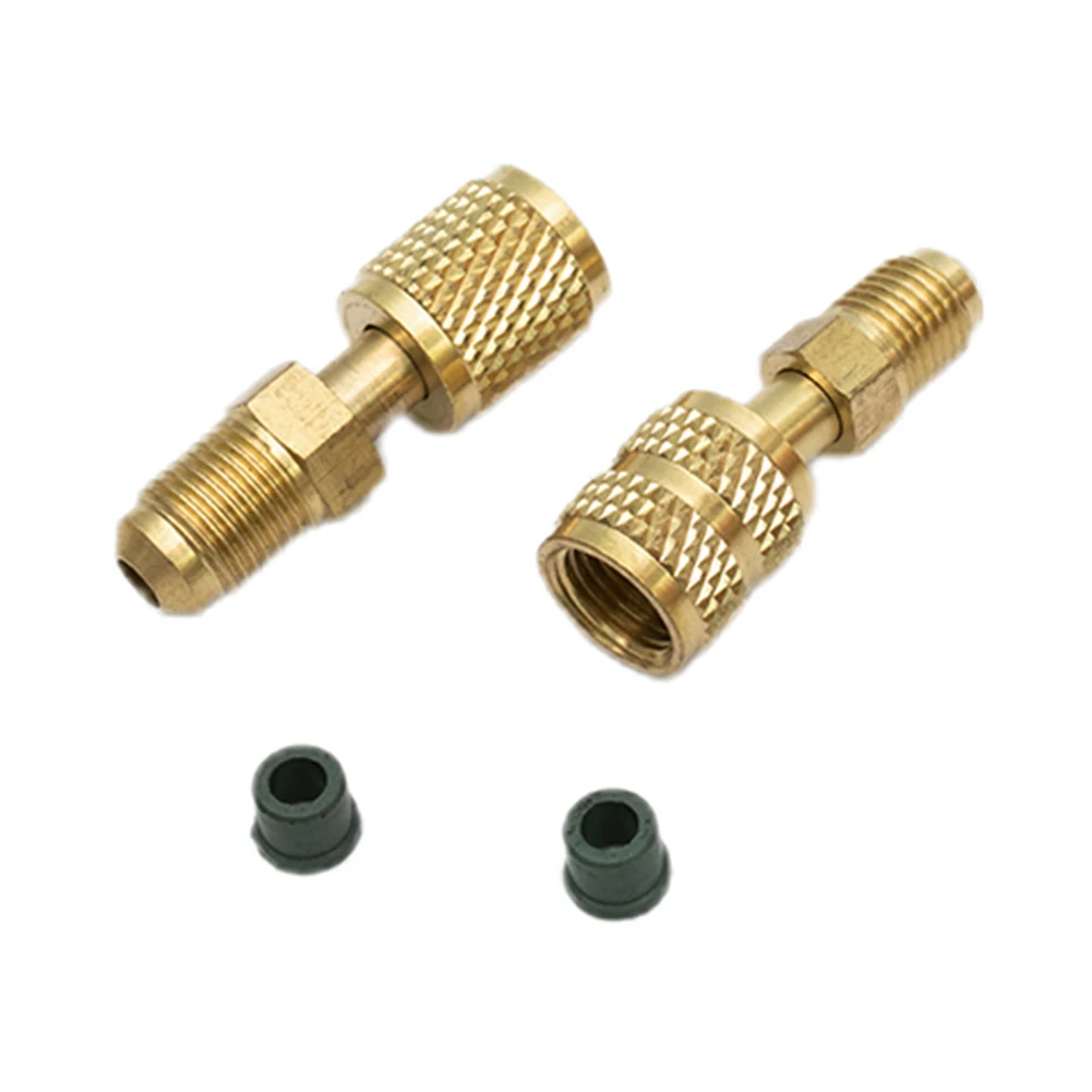High Quality New Durable AC Refrigerant Adapter 1/4\\\" 2Pcs Set For Valve System Tool Gold R410a SAE Male Female
High Quality New Durable AC Refrigerant Adapter 1/4\\\" 2Pcs Set For Valve System Tool Gold R410a SAE Male Female