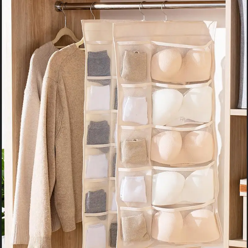 Double-sided Underwear Hanging Bag Folding Bra Socks Clothes Storage Organizer Multi Pockets Wardrobe Hanger Home Organizer
Double-sided Underwear Hanging Bag Folding Bra Socks Clothes Storage Organizer Multi Pockets Wardrobe Hanger Home Organizer
