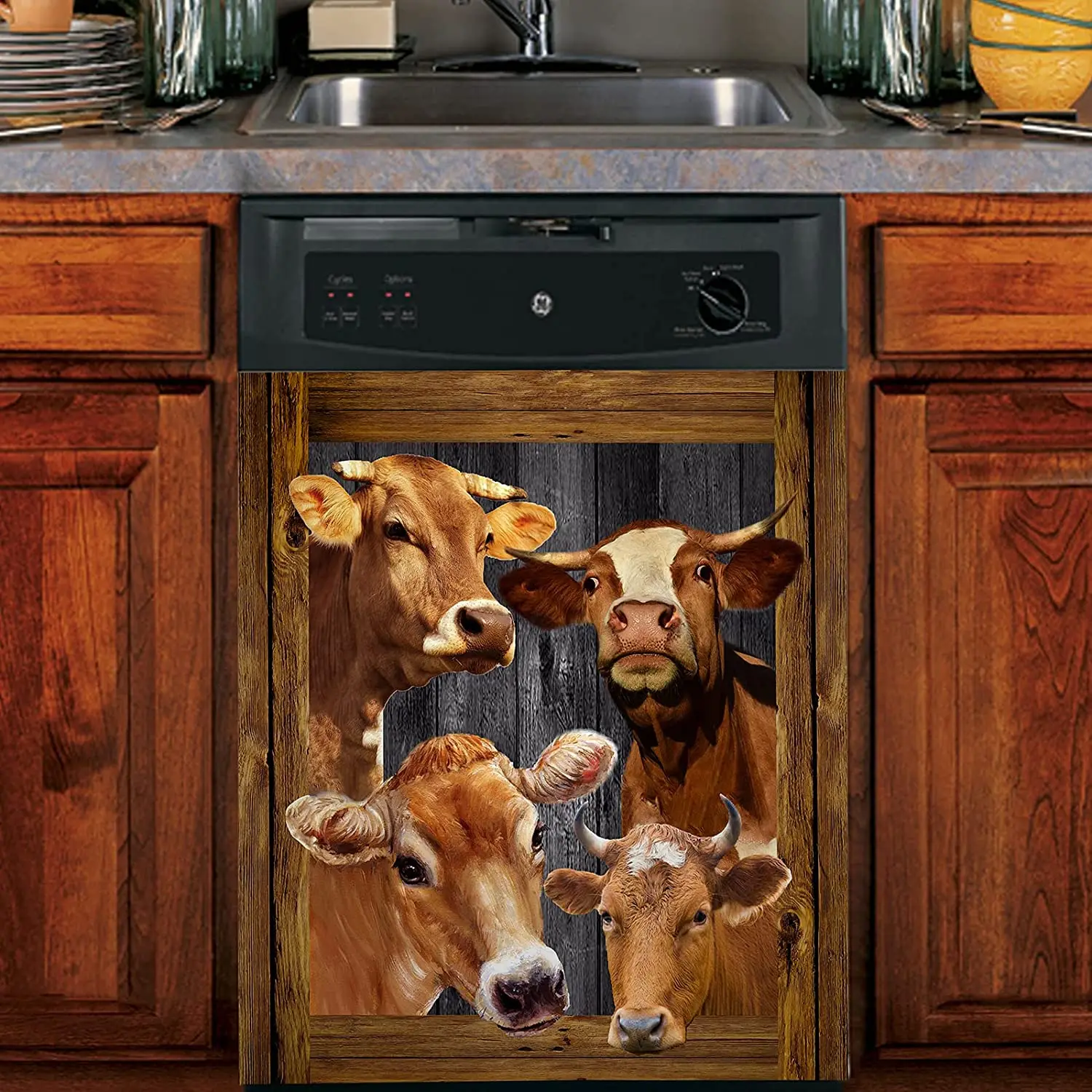 Dishwasher Magnet Sticker Cover Funny Cow Decor Fridge Magnetic Door Panels Cover, Home Appliances Stickers 23" WX26 H
Dishwasher Magnet Sticker Cover Funny Cow Decor Fridge Magnetic Door Panels Cover, Home Appliances Stickers 23" WX26 H