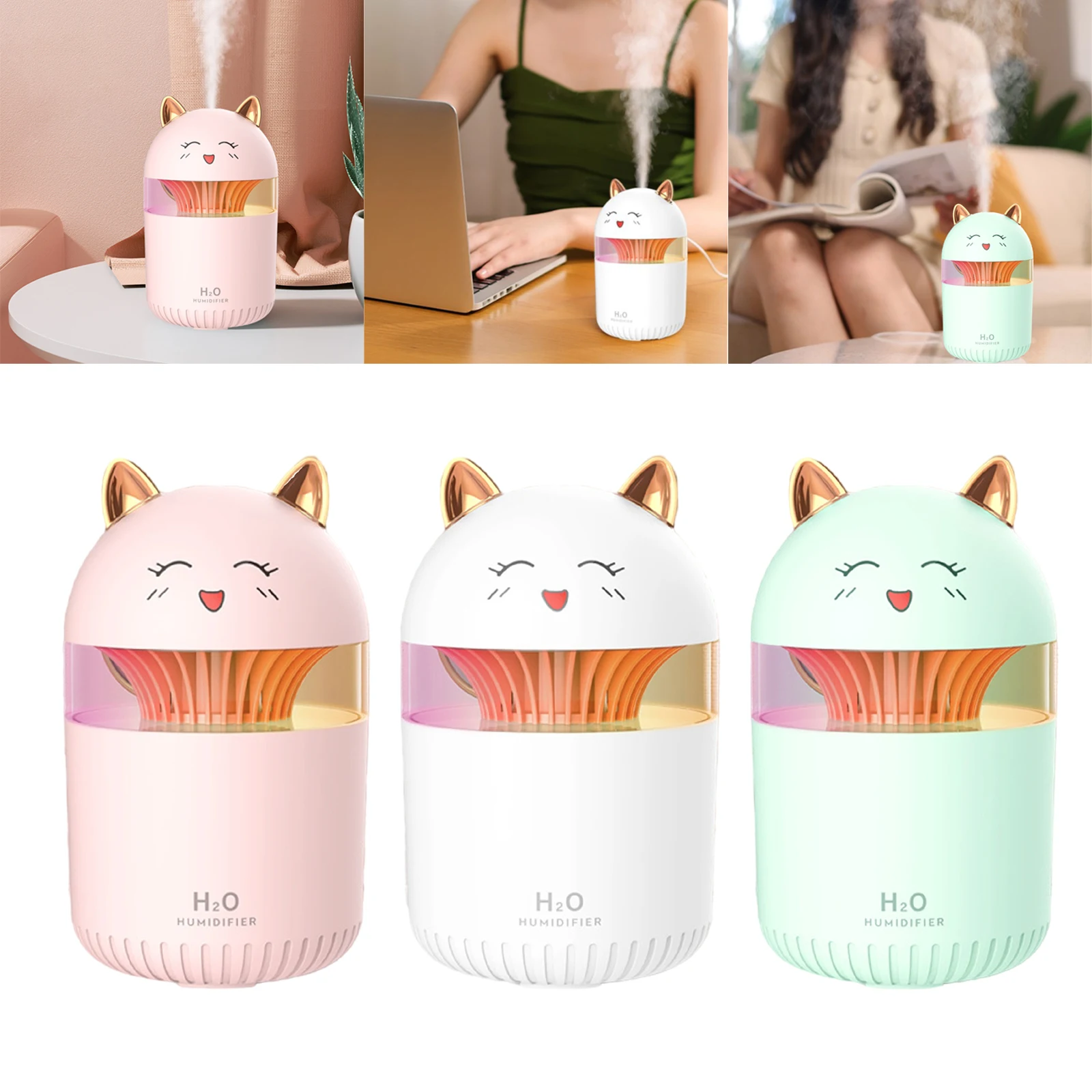 Portable 300ML Humidifiers USB Desktop mist Humidifier for Car travel Plant Office working with Night Light Cute cat humidifier
Portable 300ML Humidifiers USB Desktop mist Humidifier for Car travel Plant Office working with Night Light Cute cat humidifier