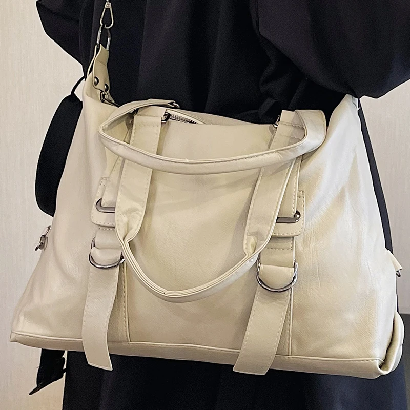 Women's Beige Commuter Shoulder Bag Vintage Large Ladies School Supplies Crossbody Bags Quality Pu Leather Female Roomy Handbag
Women's Beige Commuter Shoulder Bag Vintage Large Ladies School Supplies Crossbody Bags Quality Pu Leather Female Roomy Handbag