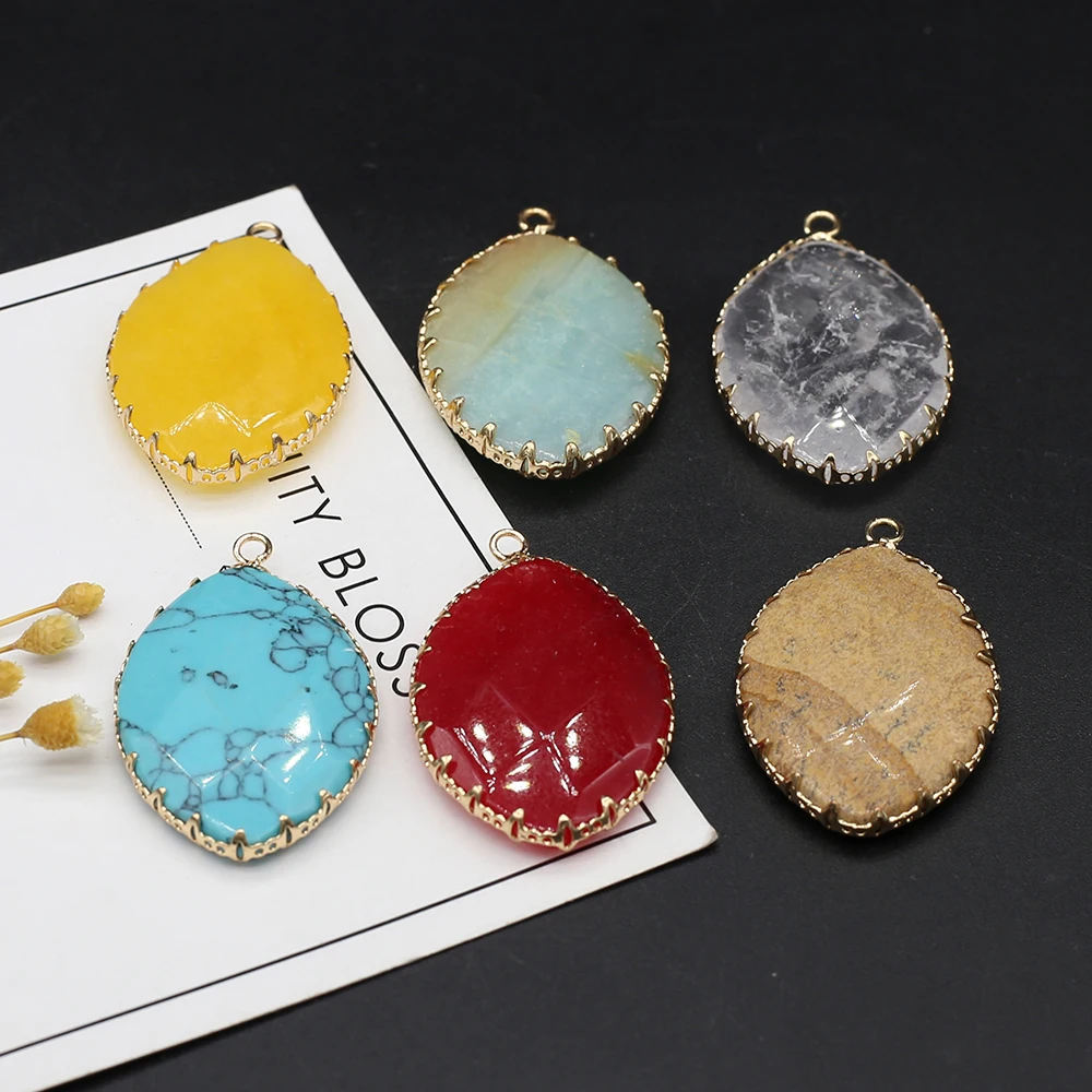 1pcs Natural Agates Crystal Rose Quartzs Damation Jaspers Stone Pendant for Jewelry Making Necklace Earring Gift Size 25x40mm
1pcs Natural Agates Crystal Rose Quartzs Damation Jaspers Stone Pendant for Jewelry Making Necklace Earring Gift Size 25x40mm