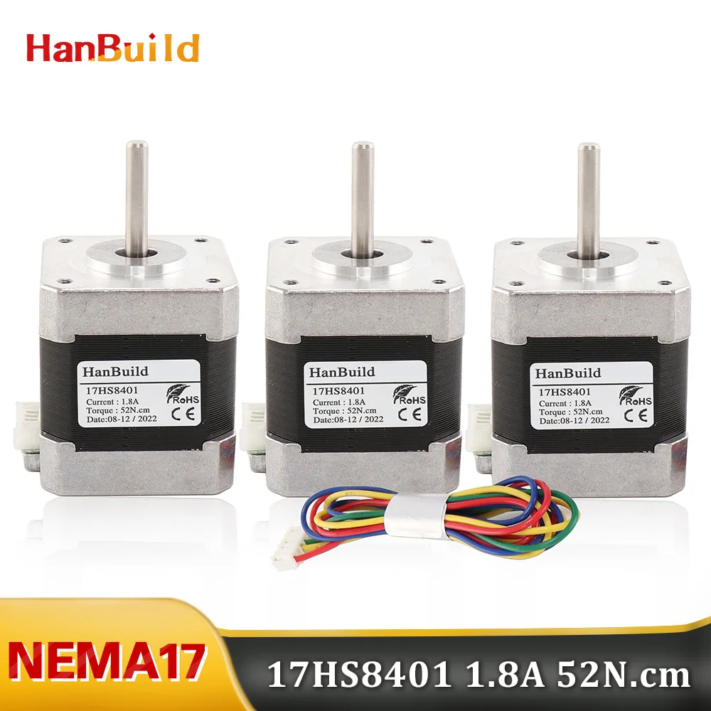 

3PCS 17HS8401 1.8a 52n.cm Nema17 Stepper Motor 4-lead 1.8 degree use for printer CNC NEMA17 12v 42 stepper motor