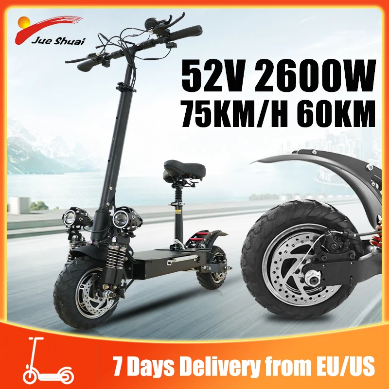 Jueshuai X700 2600W Electric Scooter Dual Motor 75KM/H Top Speed Foldable Electric Scooters Adults with Seat Dropshipping
Jueshuai X700 2600W Electric Scooter Dual Motor 75KM/H Top Speed Foldable Electric Scooters Adults with Seat Dropshipping