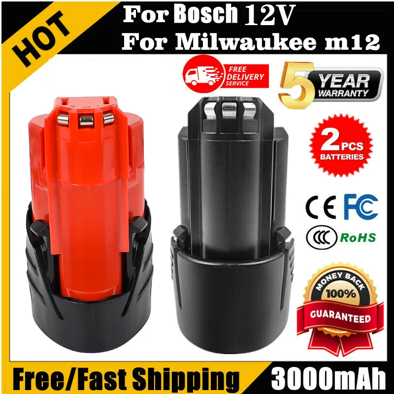 Bonacell 3000mAh for bosch 12v battery replace for milwaukee m12 12 V Rechargeable batteries Cordless Power Tools Spare battery
Bonacell 3000mAh for bosch 12v battery replace for milwaukee m12 12 V Rechargeable batteries Cordless Power Tools Spare battery