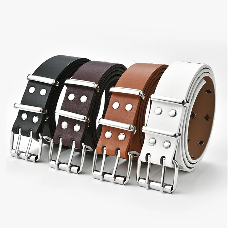 Fashion Women Punk Chain Belt Adjustable Black Double Single Eyelet Grommet Metal Buckle PU Leather Men Waistband For Jeans
Fashion Women Punk Chain Belt Adjustable Black Double Single Eyelet Grommet Metal Buckle PU Leather Men Waistband For Jeans