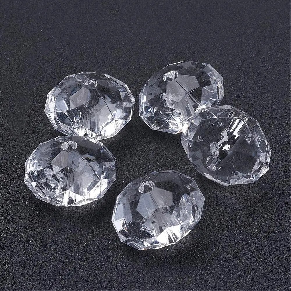 10PCS Faceted Rondelle Clear Transparent Acrylic Beads for Chunky Necklaces about 20mm in diameter 14mm thick hole: 3mm
10PCS Faceted Rondelle Clear Transparent Acrylic Beads for Chunky Necklaces about 20mm in diameter 14mm thick hole: 3mm