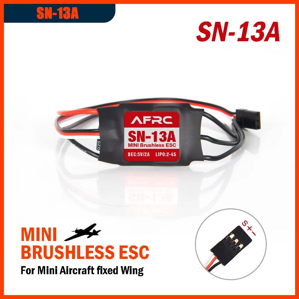 AFRC 13A 2-4S Lipo Mini Brushless ESC Components Accessories Speed Controller for RC Fixed Wing Helicopter Model Aircraft
AFRC 13A 2-4S Lipo Mini Brushless ESC Components Accessories Speed Controller for RC Fixed Wing Helicopter Model Aircraft