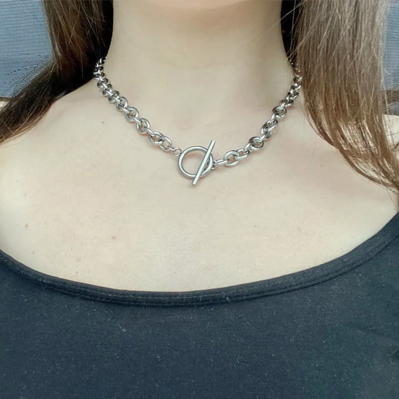 Fashion Thick Chain Necklace for Women OT Simple Toggle Clasp Gold Silver Color Metal Choker Trendy Collar Jewelry Gifts
Fashion Thick Chain Necklace for Women OT Simple Toggle Clasp Gold Silver Color Metal Choker Trendy Collar Jewelry Gifts