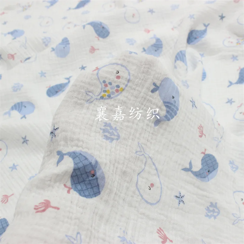 

Хлопковая Марля с мультяшным принтом Креп Ткань Детская одежда пижамы домашнее обслуживание постельное белье ткань