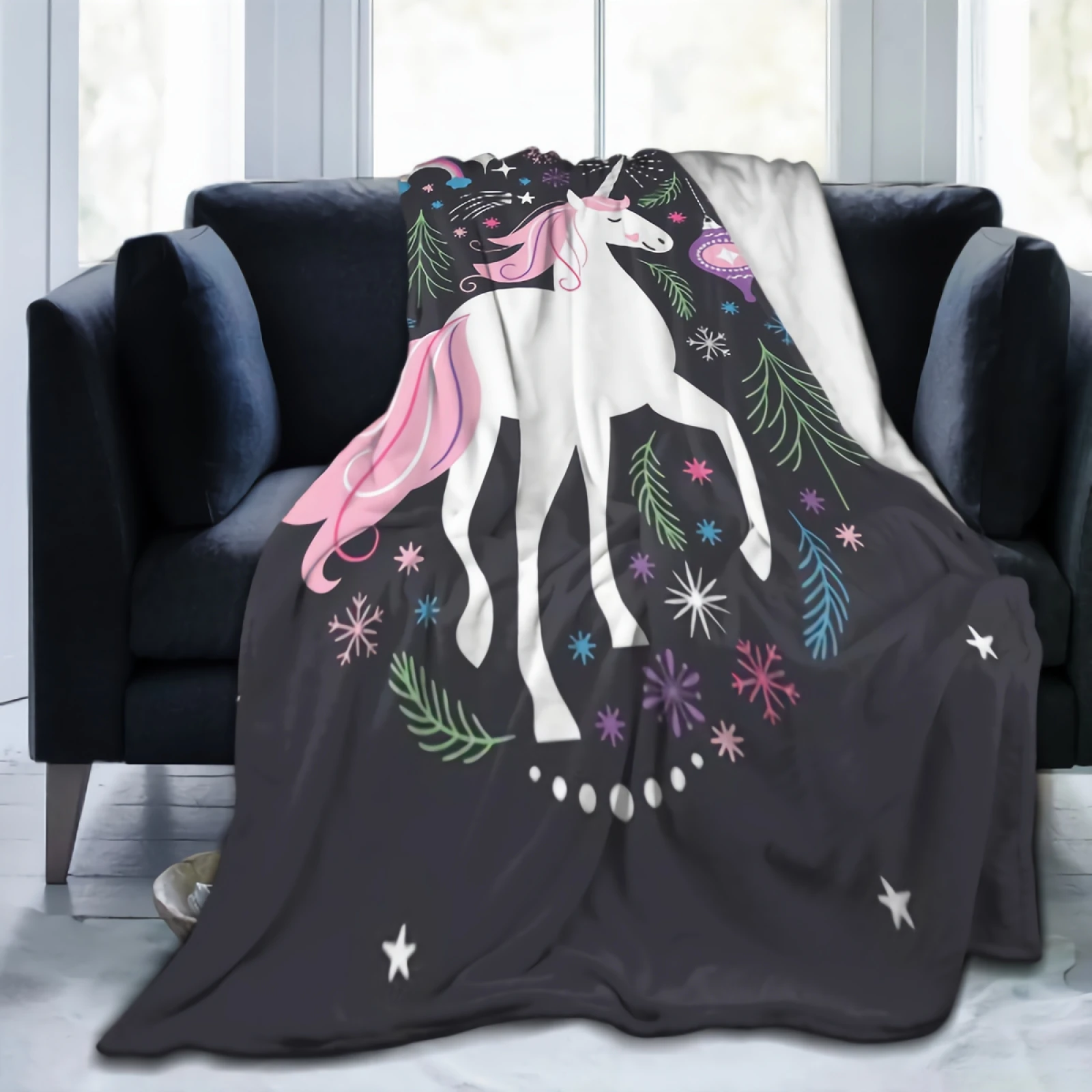 White Unicorn Throw Blanket Super Soft Lightweight Flannel Fleece Merry Christmas Blankets for Bed Couch Sofa Warm Plush Blanket
White Unicorn Throw Blanket Super Soft Lightweight Flannel Fleece Merry Christmas Blankets for Bed Couch Sofa Warm Plush Blanket