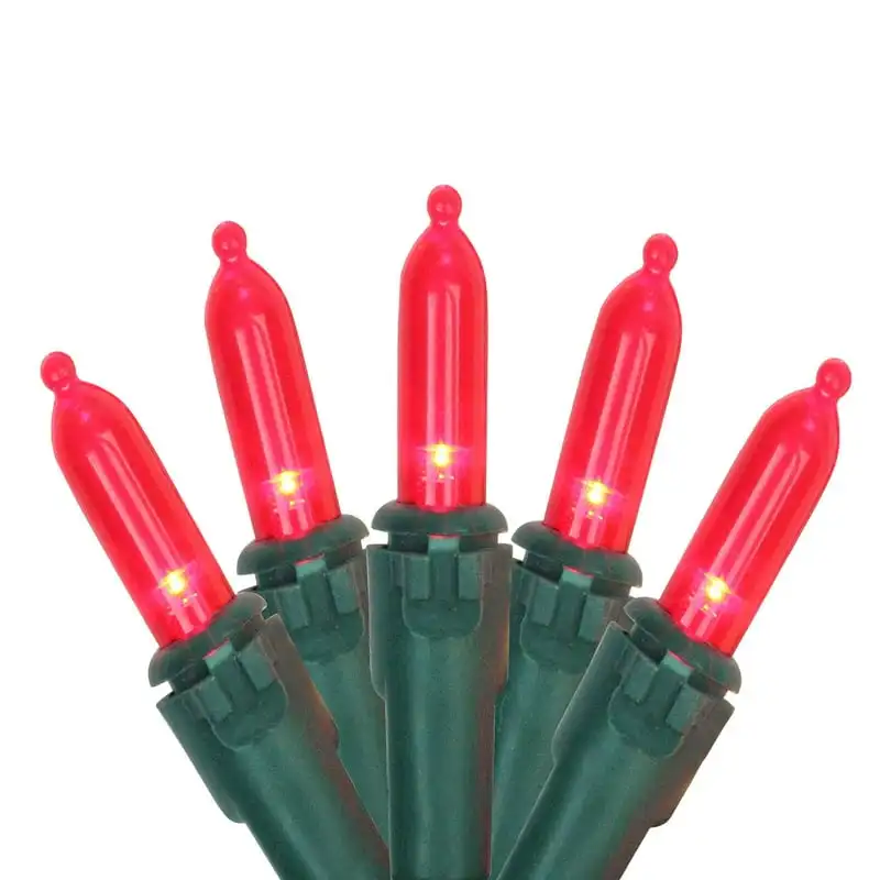of 100 Red LED Mini Christmas Lights 4" Spacing - Green Wire 
of 100 Red LED Mini Christmas Lights 4" Spacing - Green Wire