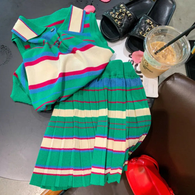 Green Stripe Set Little Girls Children Clothing Set Sleeveless Top+skirt Baby Clothes Kids Birthday Outfits For Women GG
Green Stripe Set Little Girls Children Clothing Set Sleeveless Top+skirt Baby Clothes Kids Birthday Outfits For Women GG
