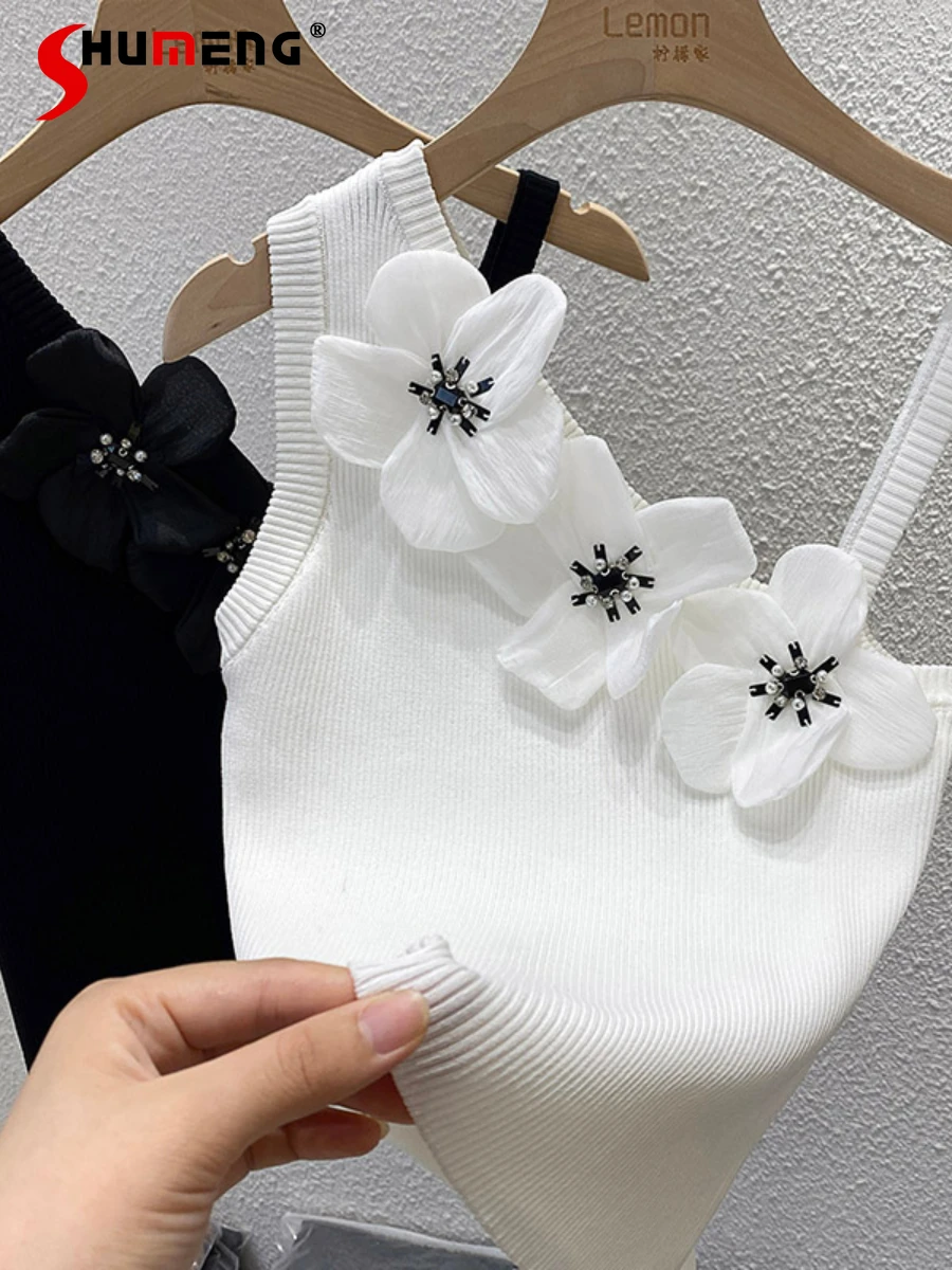 French Three-Dimensional Flowers White Vest Women 2022 Summer New Clothes Outer Inner Wear Sexy Short Knitted Camis Top Clubwear
French Three-Dimensional Flowers White Vest Women 2022 Summer New Clothes Outer Inner Wear Sexy Short Knitted Camis Top Clubwear