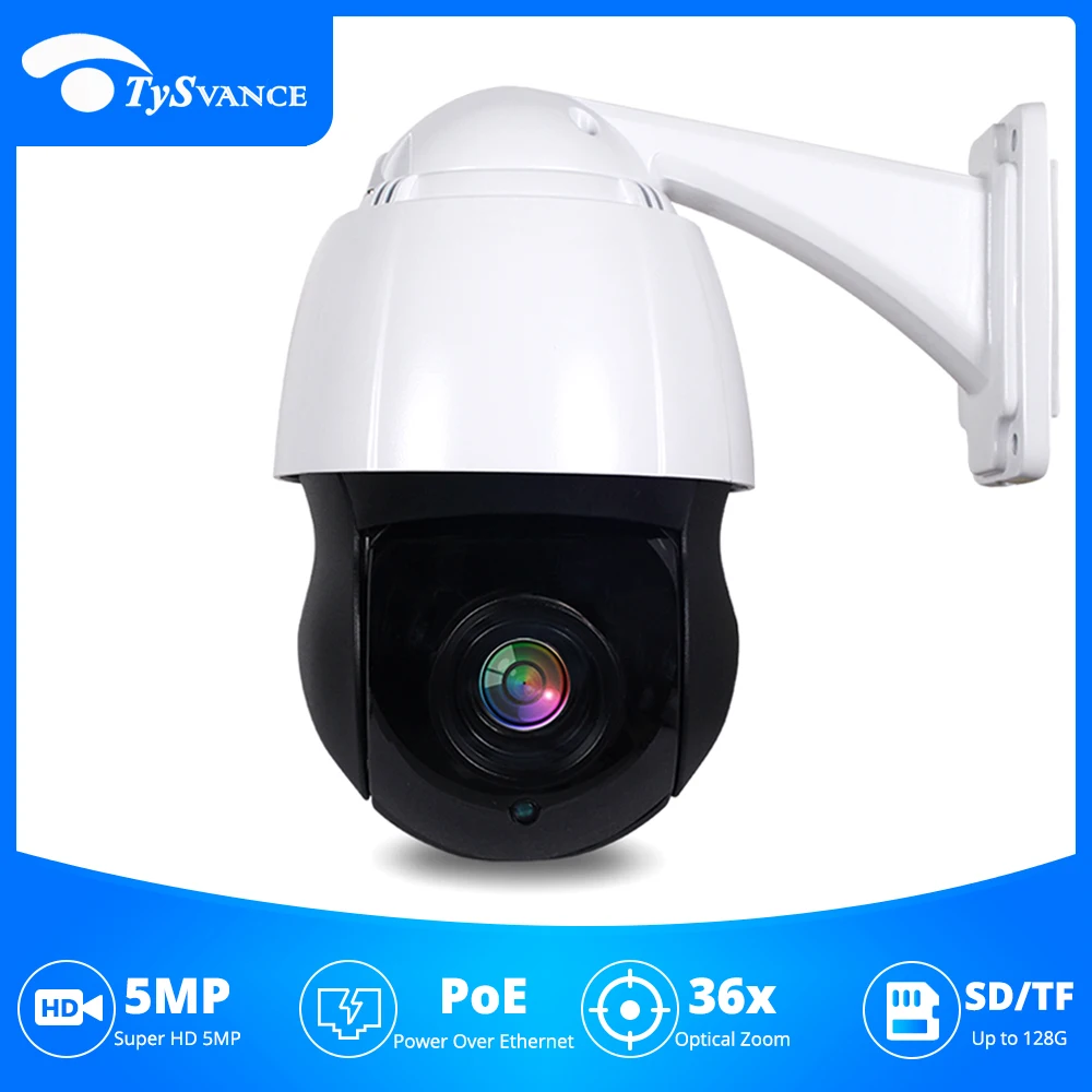 

Super HD 5MP PTZ Speed Dome IP Camera PoE 40X Zoom Outdoor IP66 CCTV Video Security ARRAY + Laser IR 150M Cam SD Card Slot