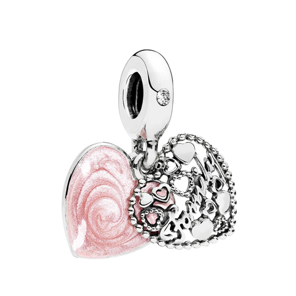 Sparkling Pink Heart Double Dangle Charm 925 Silver Engagement Jewelry Fit for Pandora DIY Ladies Bracelet Necklace Gift
Sparkling Pink Heart Double Dangle Charm 925 Silver Engagement Jewelry Fit for Pandora DIY Ladies Bracelet Necklace Gift