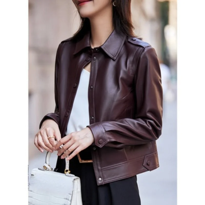 Women 100% Genuine Leather Jacket Spring Autumn 2023 Short Sheepskin Coat Biker women's jackets Jaqueta Feminina Gxy55
Women 100% Genuine Leather Jacket Spring Autumn 2023 Short Sheepskin Coat Biker women's jackets Jaqueta Feminina Gxy55