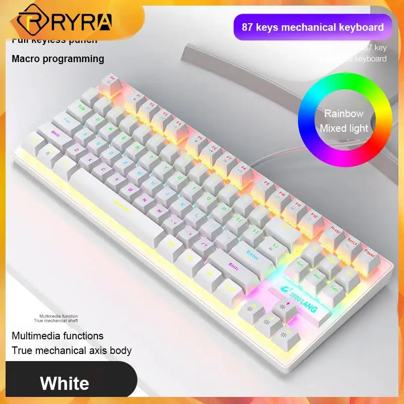 RYRA 87 Keys USB Wired Keyboard Gaming Numeric Keypad With Blue Switch Mechanical Punk Key Panel For PC Laptop Desktop Computer
RYRA 87 Keys USB Wired Keyboard Gaming Numeric Keypad With Blue Switch Mechanical Punk Key Panel For PC Laptop Desktop Computer