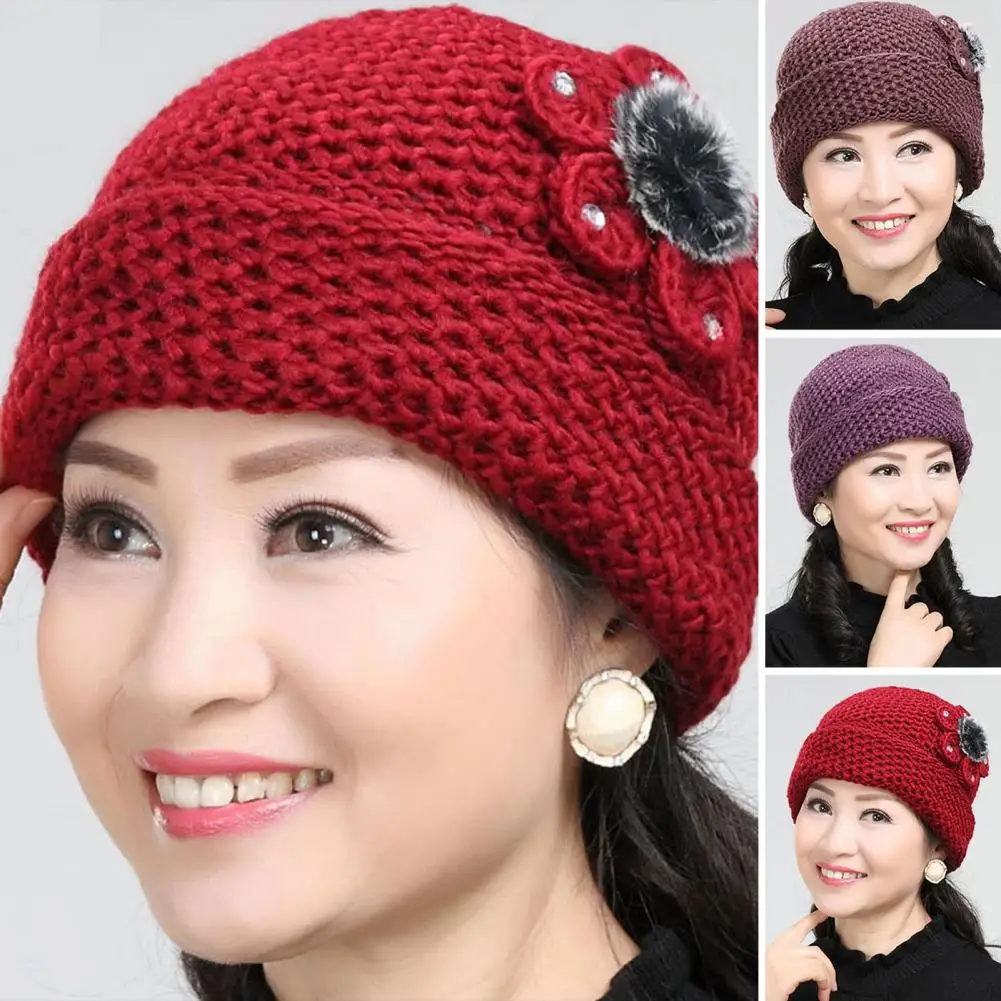 Trendy Adults Hat Flower Decor Woolen Yarn Winter Thermal Adults Skull Cap Non-shrink Ladies Hat for Outdoor
Trendy Adults Hat Flower Decor Woolen Yarn Winter Thermal Adults Skull Cap Non-shrink Ladies Hat for Outdoor