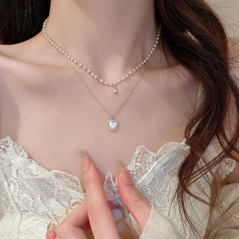 Double Layer Pearl Heart Pendant Necklace Women's 2022 New Personality Fashion Exquisite Necklace Wedding Jewelry Birthday Gifts
Double Layer Pearl Heart Pendant Necklace Women's 2022 New Personality Fashion Exquisite Necklace Wedding Jewelry Birthday Gifts