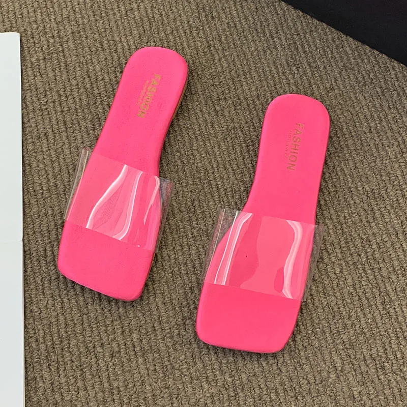 New 2022 Women Clear Flats Sandals Summer Solid Color Square Toe Beach Slide Slippers Ladies Simple Flat Home Shoes Plus Size 42
New 2022 Women Clear Flats Sandals Summer Solid Color Square Toe Beach Slide Slippers Ladies Simple Flat Home Shoes Plus Size 42
