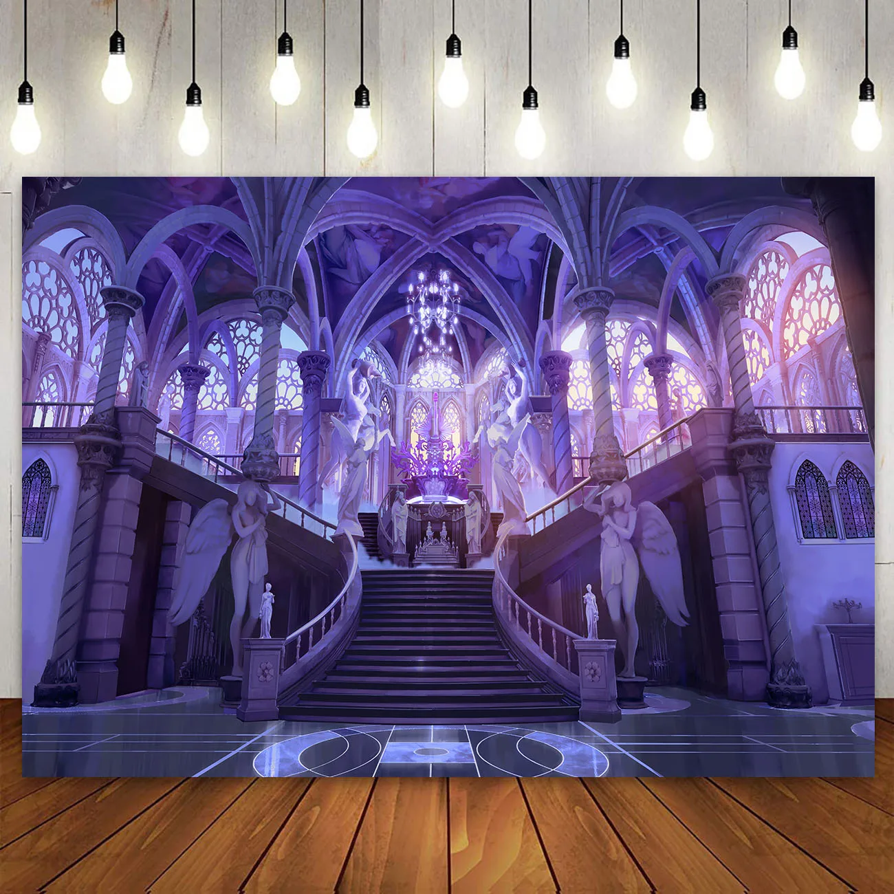 

Palace Stairs Church Backdrop Fantasy Interior Birthday Party Banner Decoration Portrait Wedding Bridal Photography Background